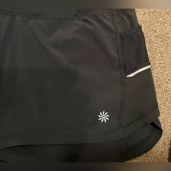 Athleta  2:1 Running Layered Athletic Black Shorts Size Small EUC - Picture 6 of 7